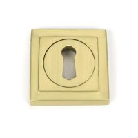 Satin Brass "Squared" Traditional Escutcheon - 53mm x 11mm