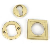 Parts for Satin Brass "Squared" Traditional Euro Escutcheon - 53mm x 11mm Parts for Satin Brass "Squared" Traditional Euro Escutcheon - 53mm x 11mm