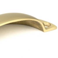 Close-Up of Satin Brass 4" Drawer Pull - 93mm x 40mm Close-Up of Satin Brass 4" Drawer Pull - 93mm x 40mm