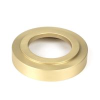 Close-Up of Backplate for Satin Brass Art Deco "Vienna" Round Bathroom Thumb Lock - Set