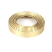 Close-Up of Backplate for Satin Brass Beehive "Vienna" Round Bathroom Thumb Lock - Set