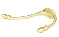Satin Brass Double Hat & Coat Hook - 86mm