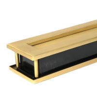 Close-Uo of Satin Brass Traditional Door Letterbox