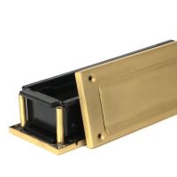 Close-Up of Outside of Satin Brass Traditional Door Letterbox