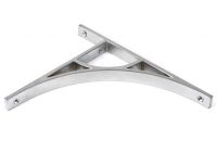 Close-Up of Satin Chrome "Ascension" Arched Crescent Shelf Bracket - 260mm x 200mm