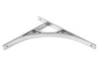 Close-Up of Satin Chrome "Ascension" Arched Crescent Shelf Bracket - 314mm x 250mm