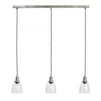 Trio Domed Cone Hanging Lights in Satin Nickel
