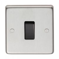 10 Amp Single Switch Light Switch Finished in a Satin Stainless Steel 10 Amp Single Switch Light Switch Finished in a Satin Stainless Steel