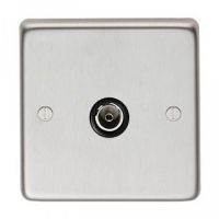 TV Socket Finished in a Satin Stainless Steel