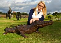 Mara River Crocodile Wrought Iron Garden Sculpture Mara River Crocodile Wrought Iron Garden Sculpture