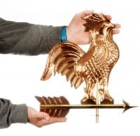 Polished Copper Rooster Weathervane 