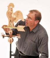 Polished Copper Rooster Weathervane 