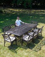 The "Verona " 8-Seater Luxury Garden Dining Set - Antique Copper Scale Shot In A Garden
