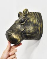 Scale image of gold safari animal wall bust