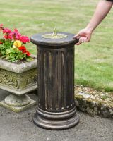 Scale image of brushed gold garden sundial column