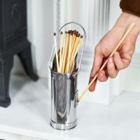 Scale image of silver match holder