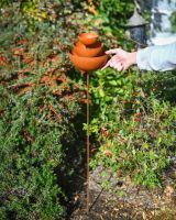 Scale image of three tiered rustic finish garden ornament Scale image of three tiered rustic finish garden ornament