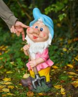 Scale image of colourful garden gnome sculpture Scale image of colourful garden gnome sculpture