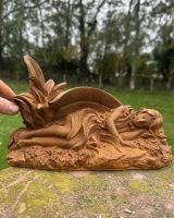 Scale image of Rustic Cast Iron "Celeste" Sleeping Fairy Sculpture