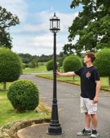 Scale of "Hemingway" Classic Bird-Cage Garden Lamp Post