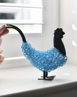 Scale image of recycled cockerel sculpture 