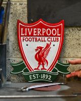 Scale image of liverpool football club cast iron sign Scale image of liverpool football club cast iron sign