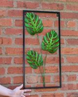 Scale image of monstera leaf steel garden wall art