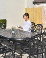 Aged Black "Moreville" Eight Seater Furniture Set To Scale