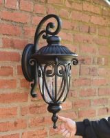 Scale Of The Ornate "Birchall" Top Fix Garden Wall Light