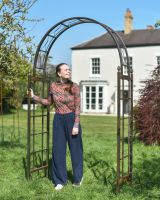 Classic "Pinecrest" Natural Lacquer Rose Arch to Scale