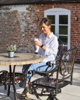 scale image of Intricate Bronze "Tredian" Four Seat Mosaic Table and Chair Set