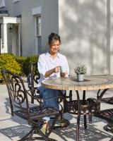 scale image of 5 piece aluminium garden table and chairs set