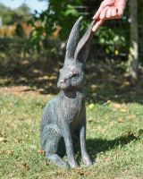 Scale image of Verdigris "Hunter" the Hare Garden Sculpture Scale image of Verdigris "Hunter" the Hare Garden Sculpture