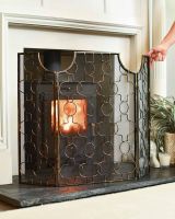 Scale Shot of Gold Wash Gothic Three Fold Fire Guard Scale Shot of Gold Wash Gothic Three Fold Fire Guard