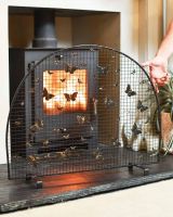 Scale Shot of "Butterfly" Black & Bronze Fire Screen