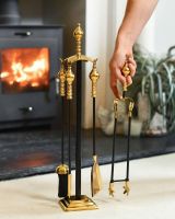 Scale Shot of "Trafalgar" Black Iron & Brass Companion Set 61cm Scale Shot of "Trafalgar" Black Iron & Brass Companion Set 61cm