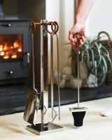 Scale Shot of "Woodbridge" Stainless Steel and Leather Circular Companion Set 62cm