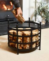 Scale Shot of Black "Basket" Log Holder Scale Shot of Black "Basket" Log Holder