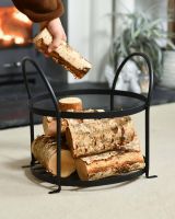 Scale Shot of Black Contemporary Open Log Rack 