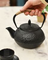 Scale Shot of Cast Iron Teapot 