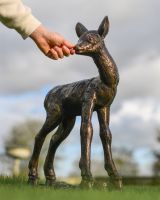 Scale Shot "Hazel" Fawn On Base Garden Sculpture Scale Shot "Hazel" Fawn On Base Garden Sculpture