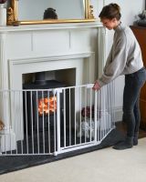 White Three Panel Fireguard Scale Shot  White Three Panel Fireguard Scale Shot