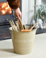 Scale Shot of Olive Kindling Bucket - 30cm