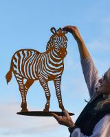 Scale Shot of Sheet Steel Rustic Zebra Garden Silhouette - 67cm