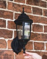 Scale Shot of Traditional "Pointed" Black Aluminium Victorian Wall Lantern