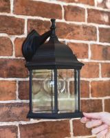 Scale Shot of Traditional Black "Hexagonal" Victorian Top-Fix Wall Lantern - 36cm x 25cm Scale Shot of Traditional Black "Hexagonal" Victorian Top-Fix Wall Lantern - 36cm x 25cm