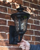 Scale Shot of Traditional Black Aluminium Ornate Victorian Lantern - 44cm Scale Shot of Traditional Black Aluminium Ornate Victorian Lantern - 44cm