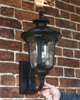 Scale Shot of Traditional Black Aluminium Ornate Victorian Lantern - 54cm