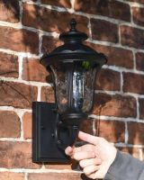 Scale Shot of Traditional Black Aluminium Ornate Victorian Lantern - 35cm