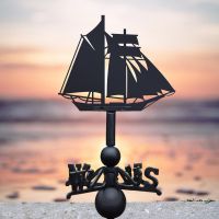 Schooner Topsail Ship Weathervane in Use by the Sea